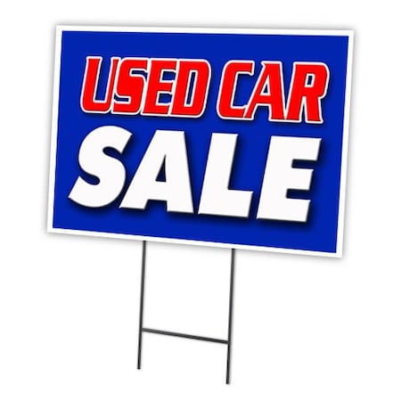 Used Car Sale Yard Sign & Stake Outdoor Plastic Coroplast Window